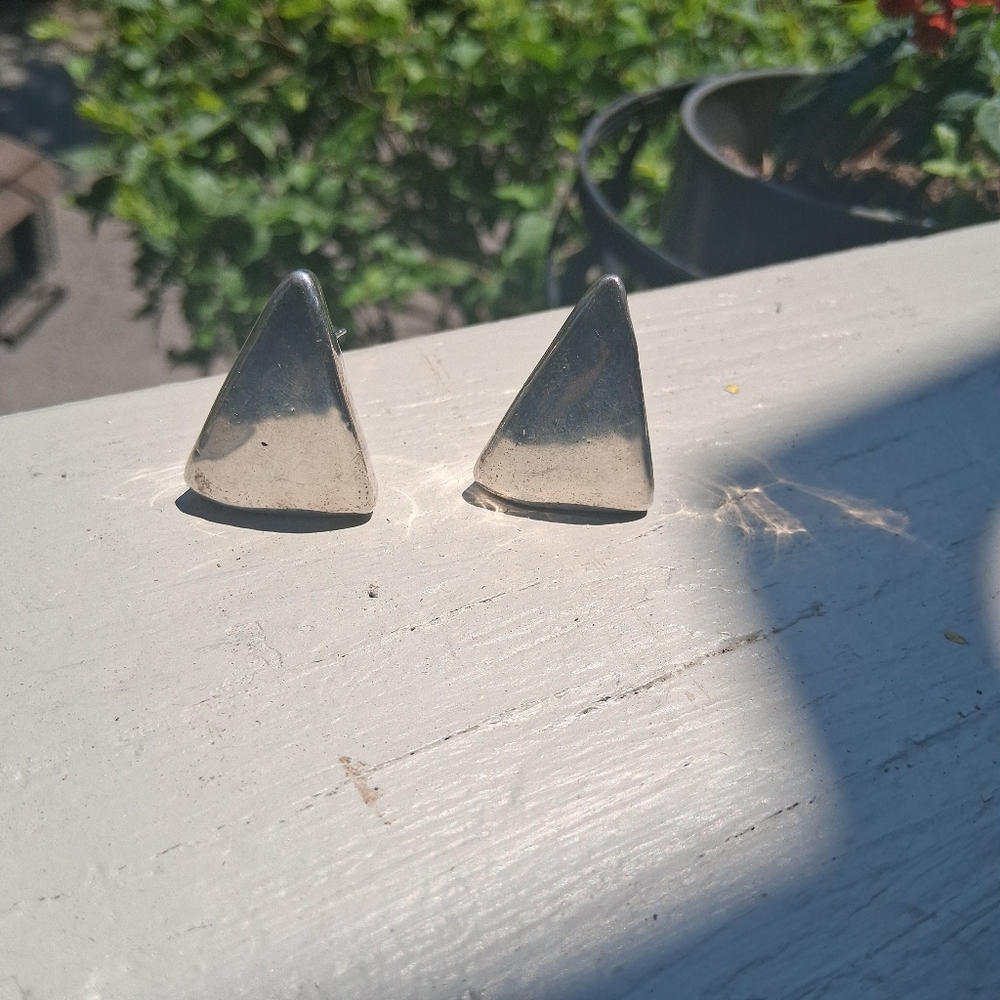 Sterling silver Handmade Triangle Earrings Chunky Israel